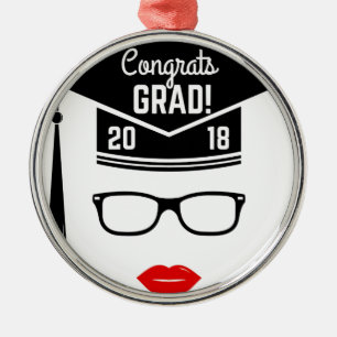 Adorno Metálico chica de congrats grad 2018