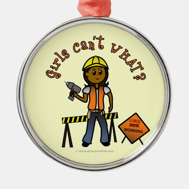 Adorno Metálico Chica de construcción oscuro (Frente)