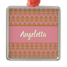 Chica de galleta de jengibre de Navidad rosa Agreg