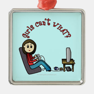 Adorno Metálico Chica de juego ligero