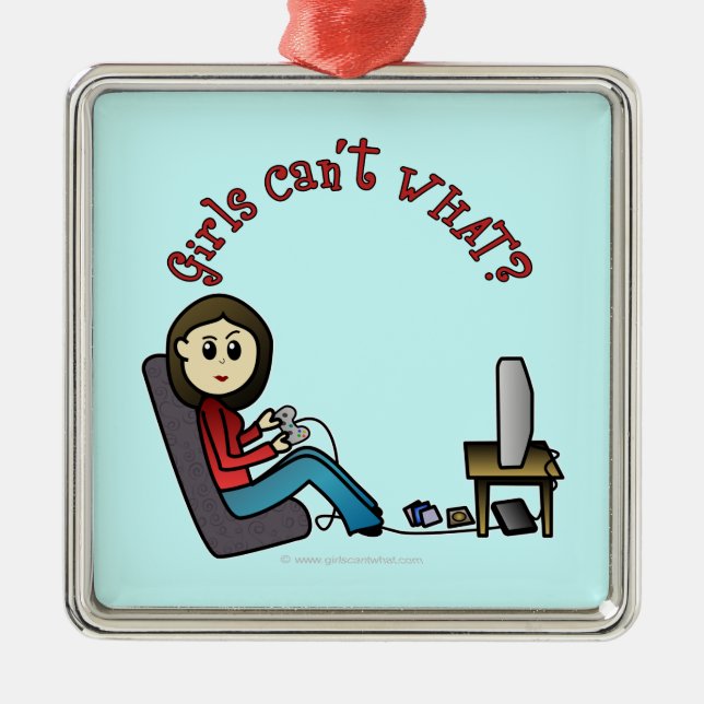 Adorno Metálico Chica de juego ligero (Frente)