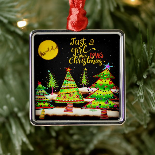 Adorno Metálico Chica de Navidades divertidos cita inespiritualida (Árbol)