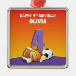 Adorno Metálico Chica de nombre personalizado 4º Balls deportivas 