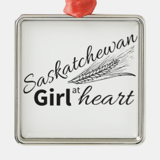 Adorno Metálico Chica de Saskatchewan en el corazón