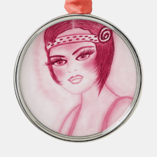 Adorno Metálico Chica Fab Flapper en rojo