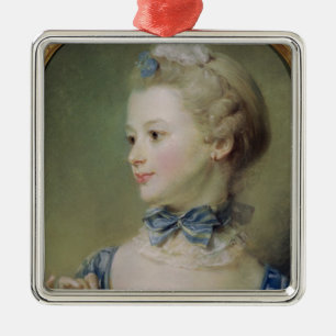 Adorno Metálico Chica joven con un gato