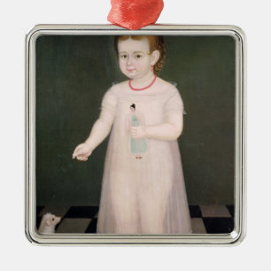 Adorno Metálico Chica joven con una muñeca, 1838