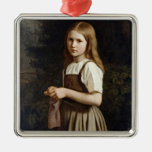 Adorno Metálico Chica que hace punto, 1854