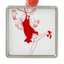 chica rojo de zapatillas