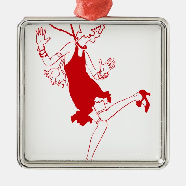 Adorno Metálico chica rojo de zapatillas (Frente)