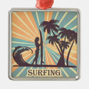 Adorno Metálico Chica surfista
