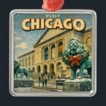 Adorno Metálico Chicago Art Institute in winter poster<br><div class="desc">The Art Institute of Chicago in winter</div>