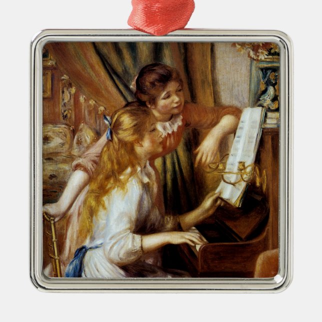 Adorno Metálico Chicas en el piano (Frente)