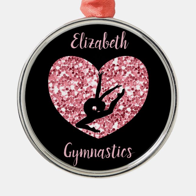 Adorno Metálico Chicas Gimnasia Rosa Oro Personalizado (Frente)