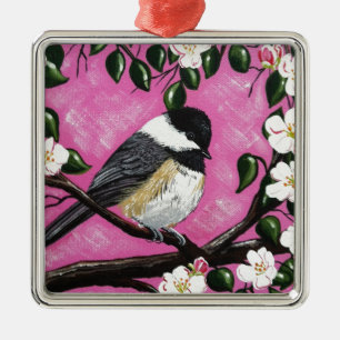 Adorno Metálico Chickadee negro