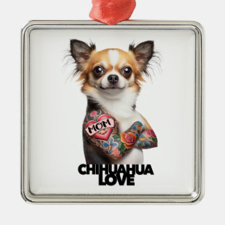 Adorno Metálico CHIHUAHUA AMOR artista de tatuajes mamá tatuaje ti