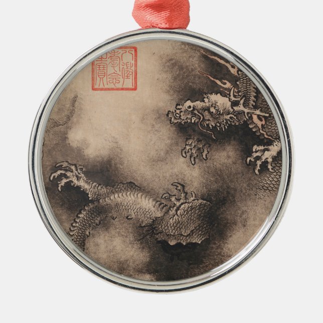 Adorno Metálico Chinese Painting for Dragon Year 2024 R Ornament (Frente)