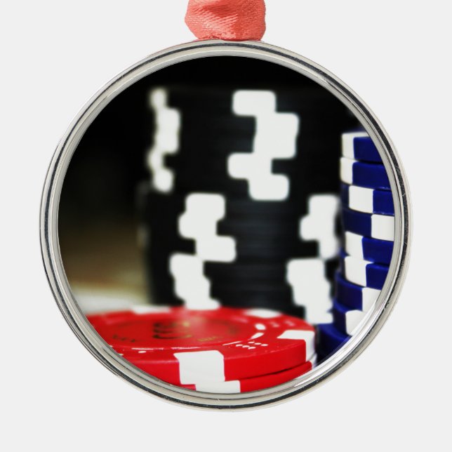 Adorno Metálico Chips Gambling Casino Ganar juego Luck Risk Bet (Frente)