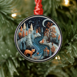 Adorno Metálico Chirstmas animales de Fox Woodland 3D