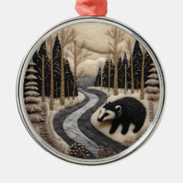 Adorno Metálico Chirstmas de animales de bosque tridimensional