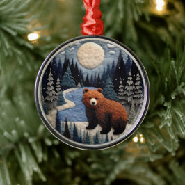 Adorno Metálico Chirstmas de animales de Woodland de 3D