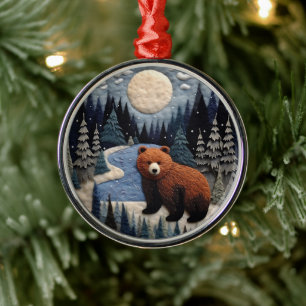 Adorno Metálico Chirstmas de animales de Woodland de 3D