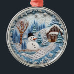 Adorno Metálico Chirstmas de Snowman tridimensional<br><div class="desc">Ornamento Metalizado de Chirstmas de Snowman en 3D</div>