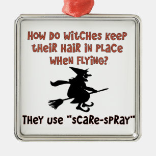 Adorno Metálico Chiste de Halloween de la bruja del vuelo