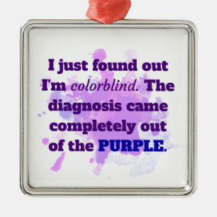Adorno Metálico Chiste divertido morado azul morado