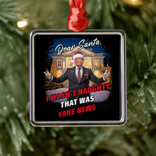 Adorno Metálico Chiste gracioso de Donald Trump, querido Papá Noel (Árbol)