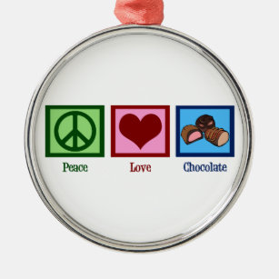 Adorno Metálico Chocolate del amor de la paz