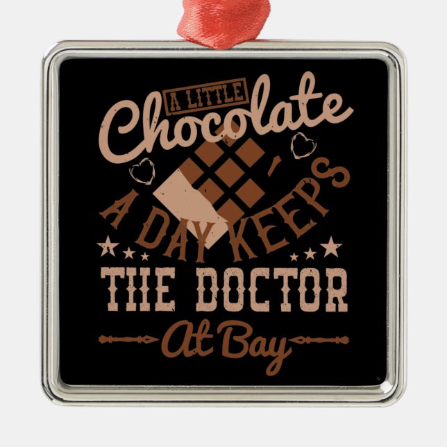 Adorno Metálico Chocolate - Un poco de chocolate al día (Frente)