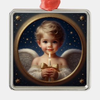 Adorno Metálico Christmas Angel Ornament with Candle