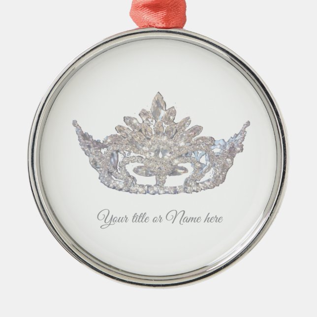 Adorno Metálico Christmas Mrs. America-like Crown Glass Ornament (Frente)