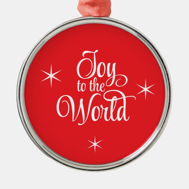 Adorno Metálico Christmas Ornament Joy to the World (Frente)
