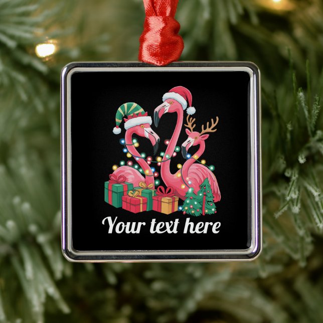 Adorno Metálico Christmas Palm Flamingo Personalized Xmas Lights  (Árbol)