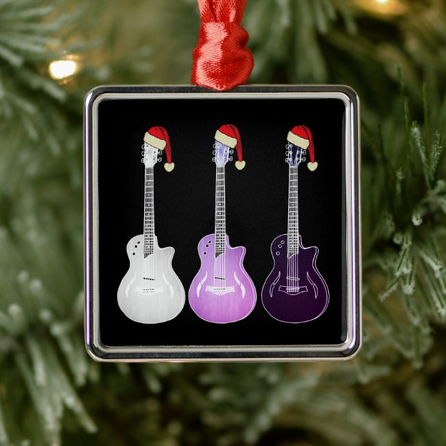 Adorno Metálico Christmassy los guitars eléctricos rosados (Árbol)