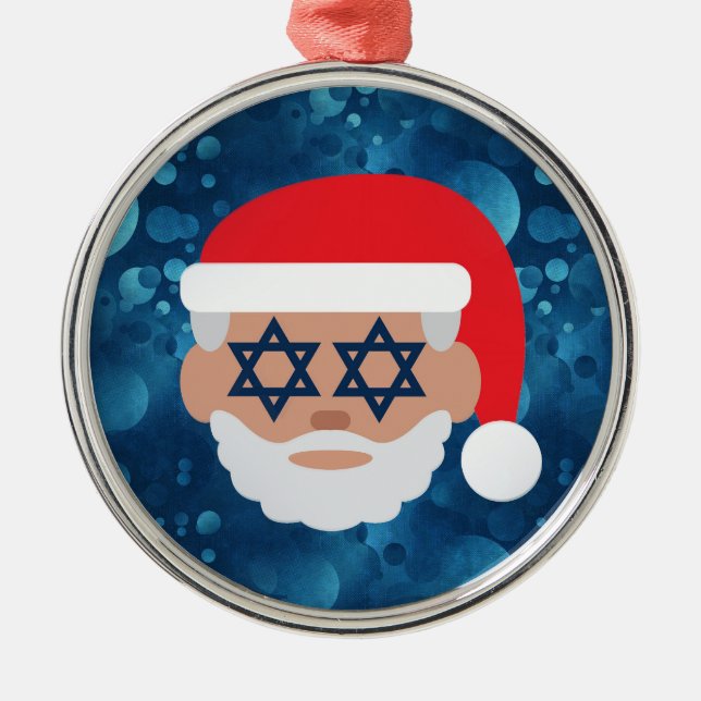 Adorno Metálico christmukkah santa emoji (Frente)