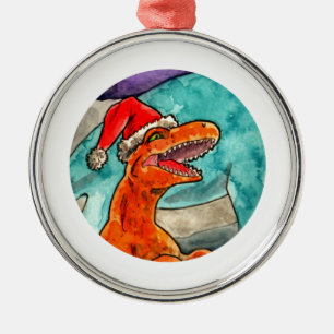 Adorno Metálico Chuchería del navidad del dinosaurio