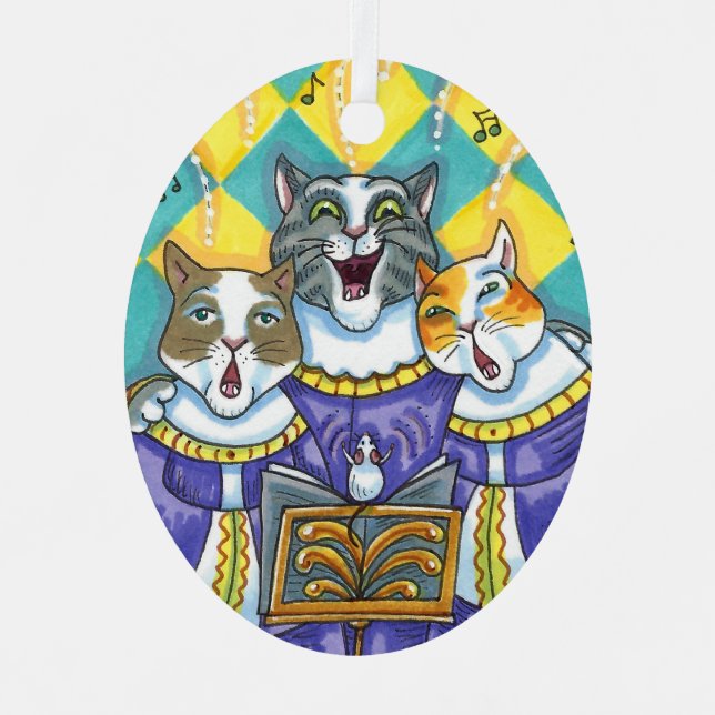 ADORNO METÁLICO CHURCH CHOIR CATS & MOUSE CANTANDO NAVIDADES CAROL (Anverso)