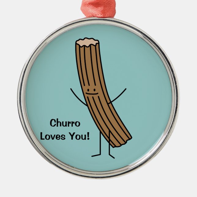 Adorno Metálico ¡Churro le ama! (Frente)