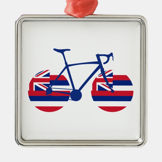 Adorno Metálico Ciclismo con bandera hawaiana (Frente)