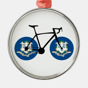 Adorno Metálico Ciclismo con la bandera de Connecticut