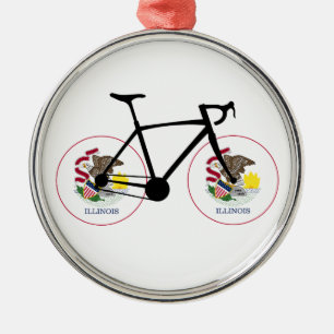 Adorno Metálico Ciclismo con la bandera de Illinois