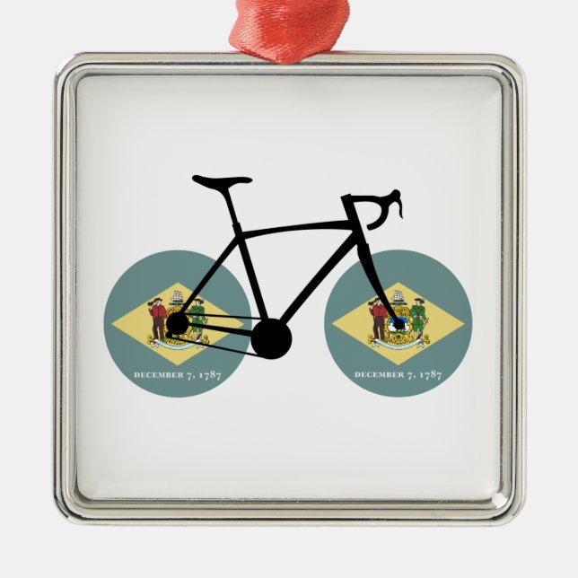 Adorno Metálico Ciclismo de bandera de Delaware (Frente)