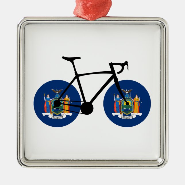 Adorno Metálico Ciclismo de bandera del Estado de Nueva York (Frente)