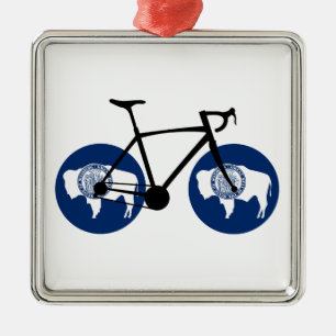 Adorno Metálico Ciclismo de la bandera de Wyoming