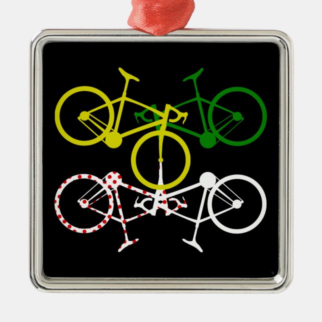 Adorno Metálico Ciclismo Jerseys de Polka-Punto Verde Amarillo (Frente)