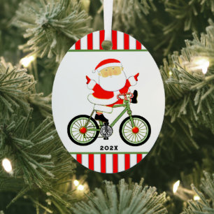 Adorno Metálico Ciclista de Navidad en bicicleta