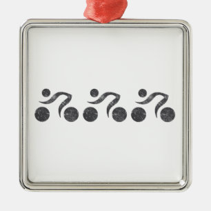 Adorno Metálico Ciclistas en gris